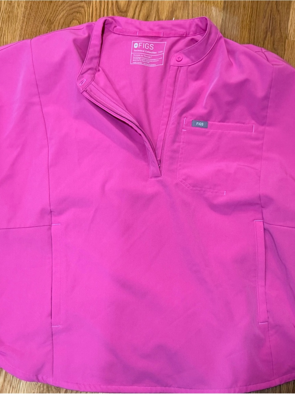 FIGS Women's Bright Pink Mock-Neck Medical Top
